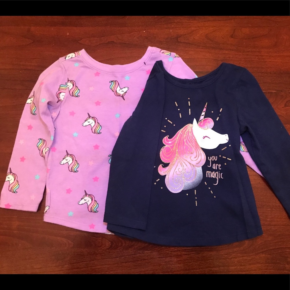 (3/$12) 18 month girls unicorn long sleeve shirts